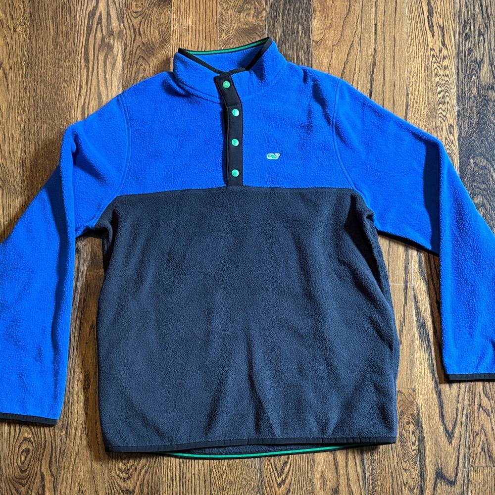 Vineyard Vines Blue and Black Boy Fleece Sweater